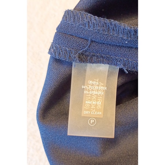 Tommy Hilfiger Women's Size 6 Navy Blue V-Neck Sheath Dress‎ w/Gold Grommets - Picture 3 of 8